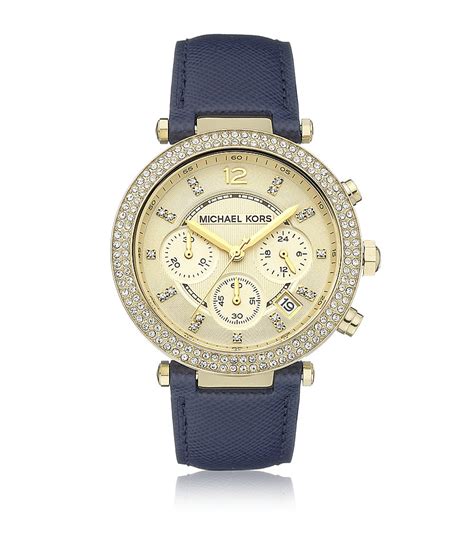 michael kors navy blue parker watch